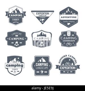 Camping Activity - vintage vector set of logos Stock Vector