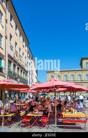 Cafe in Marienplatz, Munich, Bavaria, Germany Stock Photo