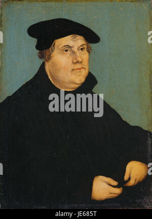 Lucas Cranach (I) - Bildnis Martin Luthers 1543 (Kassel) Stock Photo