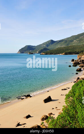 Galapos beach in the Arrábida Natural Park. Setúbal, Portugal Stock Photo