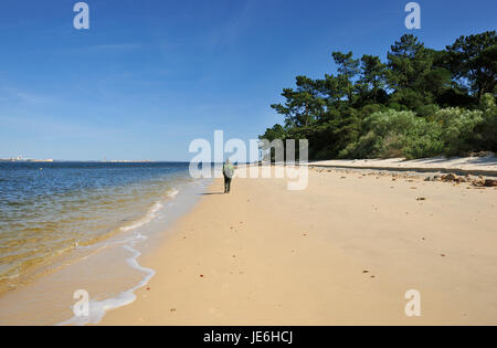 Walking by the Sado river in the Troia peninsula. Portugal Stock Photo