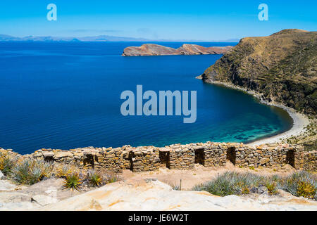 Chincana Inca ruin on Isla del Sol, Lake Titicaca, Bolivia Stock Photo