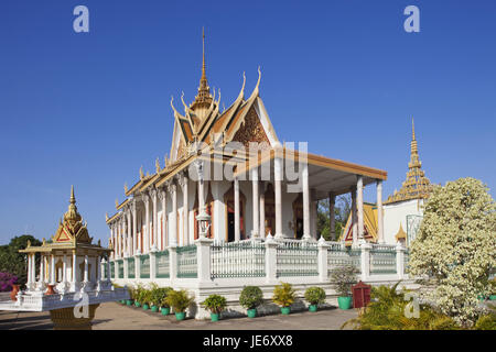 Cambodia, Phnom Penh, king's palace, silver pagoda, temple of the emerald Green Buddha, Stock Photo