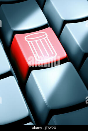 Recycle bin on a button, Stock Photo
