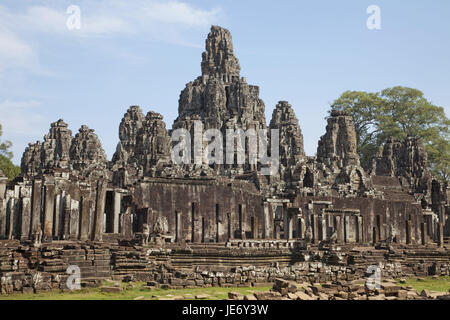 Cambodia, Siem Reap, Angkor Thom, Bayon temple, Stock Photo