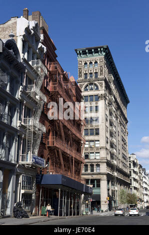 The USA, America, New York, Manhattan, Soho, Prince Street, Little Singer Building, Stock Photo