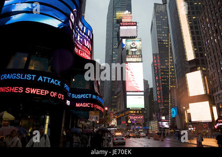 The USA, America, New York, Manhattan, Times Square at night, neon lights, Stock Photo