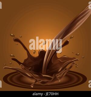 Vector Splashing chocolate liquid for your advertisement background. Stock Vector