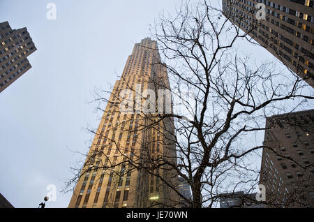 The USA, America, New York, Manhattan, Rockefeller centre, below shot, Stock Photo