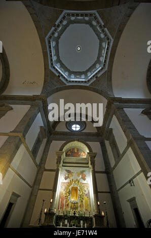 Italy, Tuscany, Cortona, church, Santa Maria Del Calcinaio, nave, altarpiece, Stock Photo