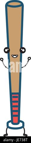 baseball bat equipment kawaii character vector illustration design Stock Vector