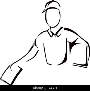 Delivery on sketch Stock Vector
