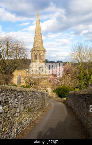 All Saints parish church in the market town of Bakewell - capital of the Peak District of Derbyshire UK Stock Photo