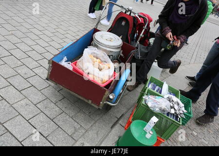 Berlin, Germany, April 8th, 2015: Rally on International Roma Day at Brandenburg Gate. Stock Photo