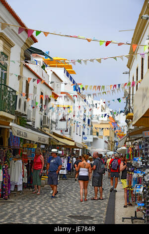 Shopping Albufeira Portugal Algarve Region Faro Atlantic Ocean Stock Photo