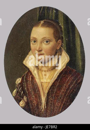 Sofonisba Anguissola's self-portrait, shown here in detail, presents ...