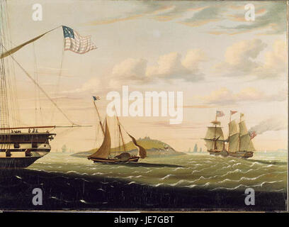 Thomas Chambers - Boston Harbor (Addison Gallery of American Art) Stock Photo