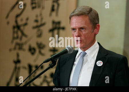 Tokyo, Japan. 22nd Jun, 2017. Laurent Pic Ambassador of France speaks during a reception party for the French Film Festival in Japan Edition 2017 at the Embassy of France on June 22, 2017, Tokyo, Japan. 12 movies will be screened during the annual festival which runs from June 22nd to 25th. Numerous French stars will be attending the event, including Isabelle Huppert who is the delegation leader and renowned director Paul Verhoeven. Credit: Rodrigo Reyes Marin/AFLO/Alamy Live News Stock Photo