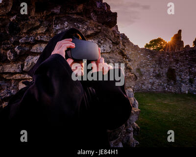 St Augustine’s Abbey, Canterbury's World Heritage Site, UK. 23rd Jun, 2017. Picture taken 19/06/17 Embargoed until 00.01 23/06/17: The Abbey has been ‘rebuilt’ in virtual reality as part of a collaboration between English Heritage and the University of Kent. From 24th June, visitors will be able to sit in a new pod in the visitor centre and, using headsets, experience a virtual tour through the ornate and brightly decorated buildings as they would likely have been in the early 16th century, just before their destruction by Henry VIII. Credit: Jim Holden/Alamy Live News Stock Photo