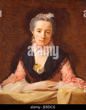 Allan Ramsay - Lady in a Pink Silk Dress - Stock Photo