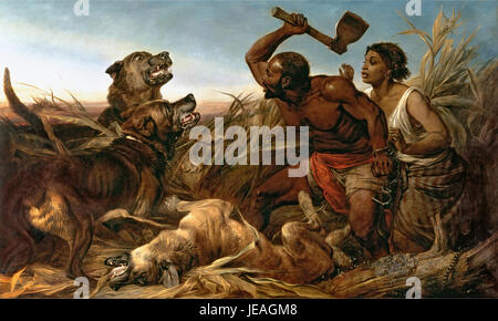 The Hunted Slaves by Richard Ansdell 1861 Stock Photo