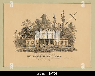 Belvoir, Albemarle County, Virginia, residence of United States Senator John Walker, 1790, destroyed by fire 1836 (NYPL b14547333-420378) Stock Photo