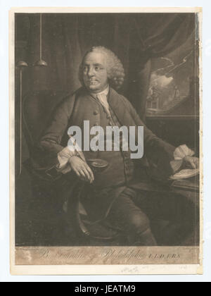 B. (Benjamin) Franklin of Philadelphia L.L.D. F.R.S (NYPL Hades-269202-EM3172) Stock Photo