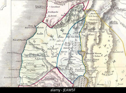 Asher. Naphtali. 1852 Philip Map of Palestine - Israel - Holy Land - Geographicus - Palestine-philip-1852 Stock Photo