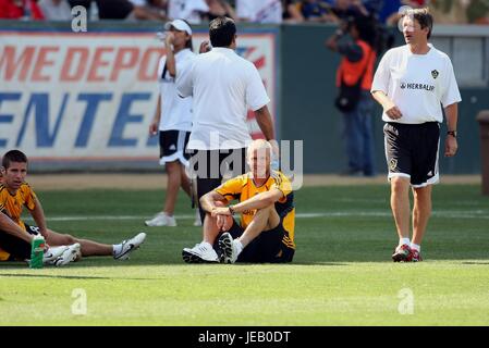 DAVID BECKHAM FRANK YALLOP LOS ANGELES GALAXY HOME DEPOT CENTER CARSON CALIFORNIA USA 16 July 2007 Stock Photo