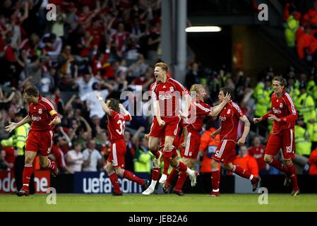 STEVEN GERRARD, JOHN ARNE RIISE, DIRK KUYT, DANIEL AGGER, JERMAINE PENNANT , PETER CROUCH, LIVERPOOL V CHELSEA, LIVERPOOL V CHELSEA, 2007 Stock Photo