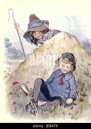 Little Boy Blue, come blow your Horn - Nursery Rhyme Stock Photo