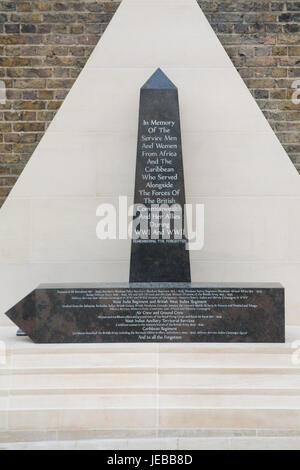 london UK 22nd June 2017   African, Caribbean war veterans memorial to hundreds of thousands of soldiers from African and Caribbean. Stock Photo