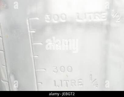 Measuring mug on a white background Stock Photo