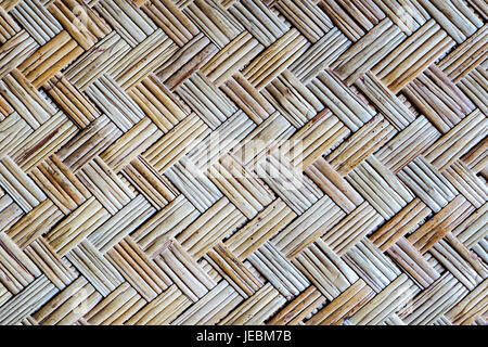 Old bamboo weave mat texture and background Stock Photo