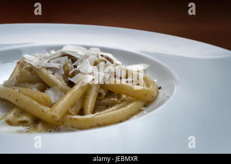 white pasta dish with cheese Stock Photo