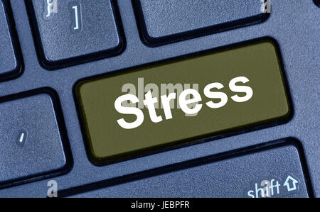 Stress word on keyboard button pc Stock Photo