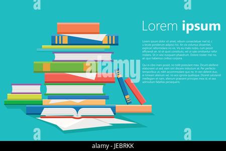 Stack of books vector illustration. Pile of books isolated from background. Stack of colored books icon. Web site page and mobile app design vector el Stock Vector
