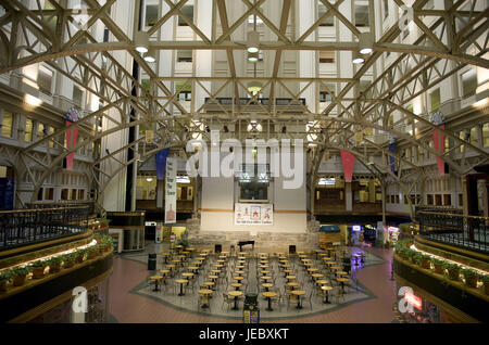 The USA, America, Washington D.C, Down Town, restaurant in the interior of the old post-office building, Stock Photo