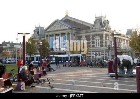Holland, the Netherlands, Amsterdam, museum space and imperial museum in the background, Stock Photo