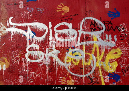 Germany, Berlin, Friedrich's grove, graffiti in the Berlin Wall,