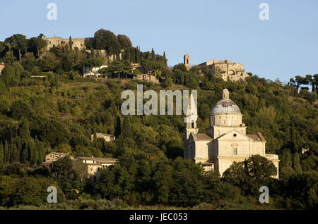 Italy, Tuscany, Montepulciano, view at the church Madonna Tu San Biagio, Stock Photo