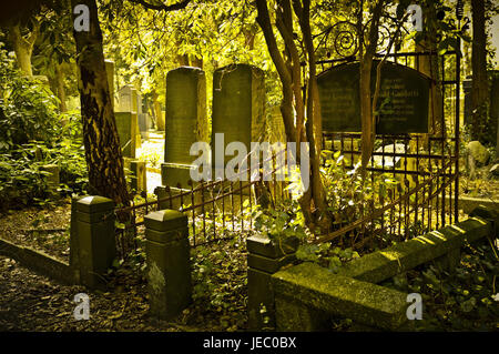 Germany, Hamburg, village Ohls, cemetery, tombs, in 1883, burial ground, recollection, cemetery, memory, memory cemetery, faith, tomb, nobody, main cemetery, hope, Jewish, nature, park, park, park cemetery, religion, rest, death, offence, transitoriness, old, quietly, Hamburg-Ohlsdorf, Stock Photo