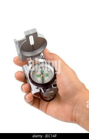 Hand with compass, Stock Photo