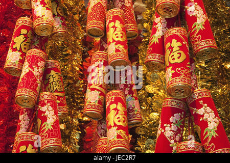 China, Hong Kong, decoration to the Chinese New Year feast, Stock Photo