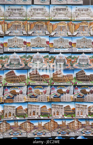 Italy, Rome, souvenir state, sales of fridge magnets, Stock Photo