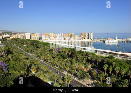 Spain, Malaga, Paseo del Parque, Stock Photo