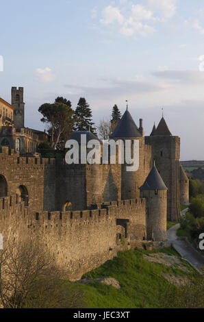 France, region Aude, Carcassonne, fortress attachment, Stock Photo