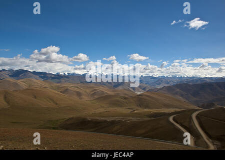 Wonderful view at the Mount Everest and the Himalayas catena, Tibet, Asia, Stock Photo