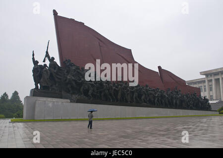 Kim Il Sung-Denkmal in the Mansu hill, Pjongjang, North Korea, Stock Photo