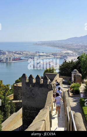 Spain, Malaga, Castillo de Gibralfaro, Stock Photo